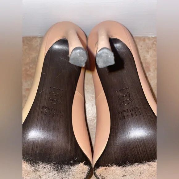 Stuart Weitzman Nude Leather Heels - Picture 7 of 8